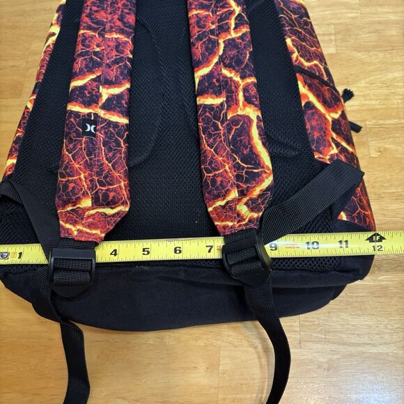 Hurley Backpack Bag Lava Fire Kids Adult Large 17"x11"x5" School Book‎ Tote - Picture 4 of 11